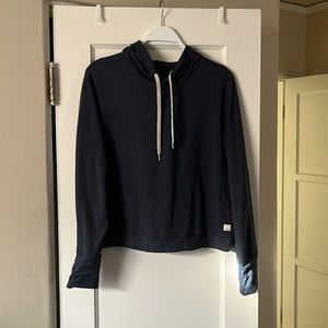 Vuori lightweight pull over navy blue hoodie size L